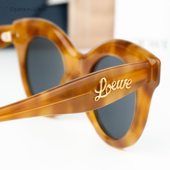 Loewe Women Sunglasses Shiny Havana Blue Cat Eye LW40126I CURVY 53V BRAND NEW - Picture 5 of 8